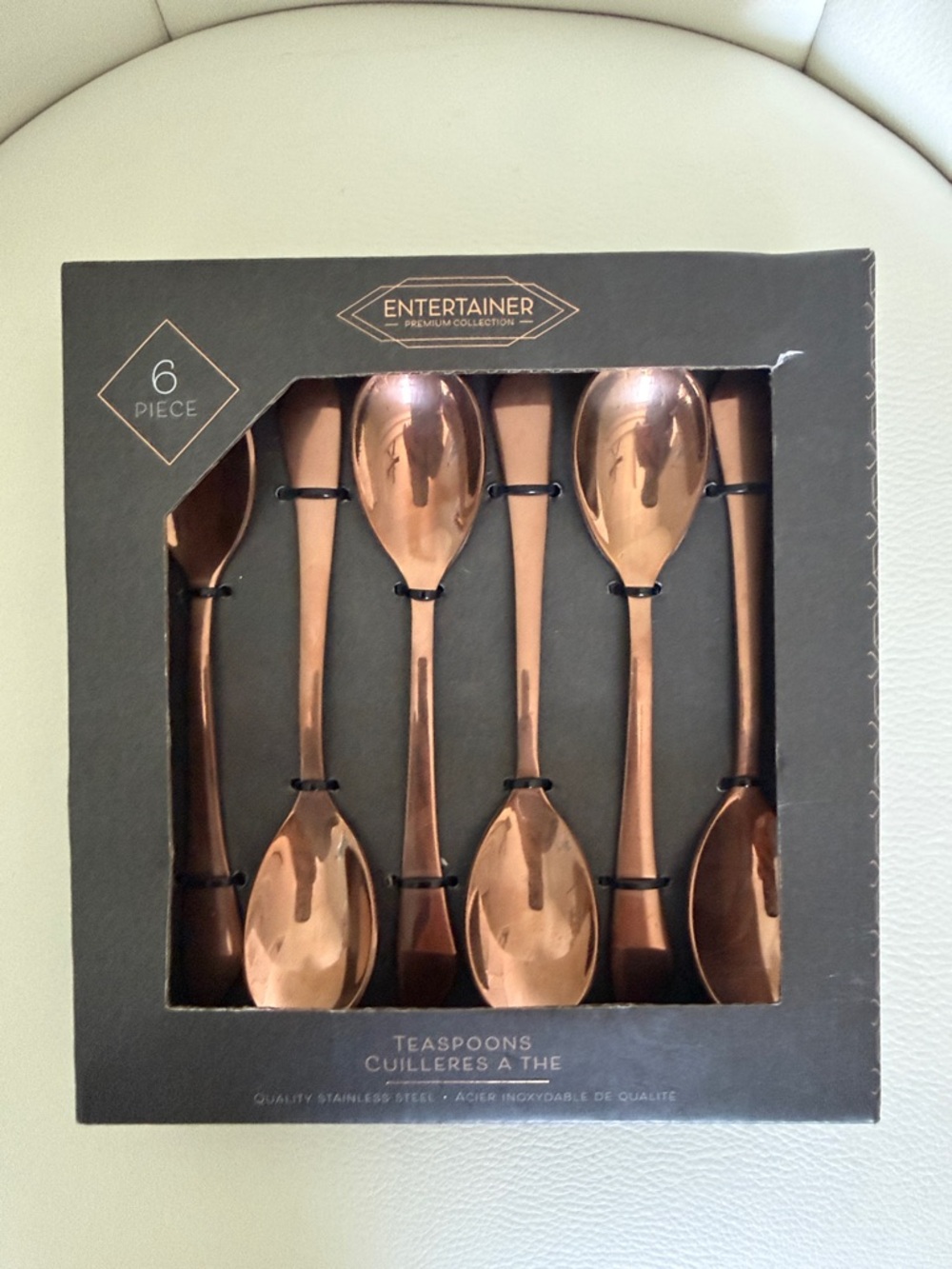 Entertainer Premium Collection Gold-Copper Teaspoon Set  6 Piece - Picture 3 of 6